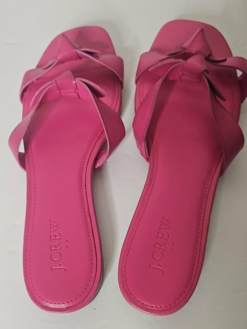 🎀 NWOT J.Crew Pink Double-Knot Slide Sandals 🎀 - Picture 3 of 4